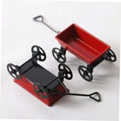 3pcs Small Trailer Simulation Cart Toy Outdoor Playset Mini Shopping Cart Miniture Decoration Mini Accessories Outdoor Metal Decor Small Landscape Decor Trolley DIY Supply Carriage -Folkmanis Toys Shop 41hnVxyEbwL