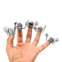 GENERIC Novelty Toys 6 Pieces Horrible Head Finger Puppet Storytelling Props Halloween Witch Finger Covers Compulsive Toys Games 9 Months (A, One Size)