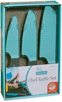 MindWare Playful Chef: Safety Knife Set For Kids – 3 Knives - Plastic Blades With Serrated Edges – Real Cooking Supplies For Boys & Girls – Safe For Little Hands Ages 5 & Up 15 MindWare Playful Chef: Safety Knife Set For Kids – 3 Knives - Plastic Blades With Serrated Edges – Real Cooking Supplies For Boys & Girls – Safe For Little Hands Ages 5 & Up -Folkmanis Toys Shop 41i42eQ8yuL. AC