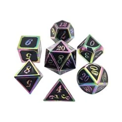 Dsxnklnd 7 Pcs/Set Metal Solid Aluminum Dices Set Number Vintage Dial Desktop Table Board Game Accessories Toy