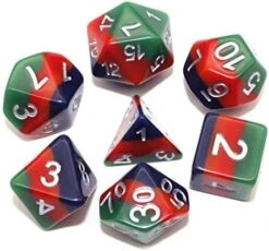 7PCS Polyhedral DND Dice, D&D Dice Set Translucent Tricolour Resin Dice With 3 Overlays For Role Playing Dice Games As DND RPG MTG Table Games (White Violet Blue) -Folkmanis Toys Shop 41ie8wn8gtL. AC