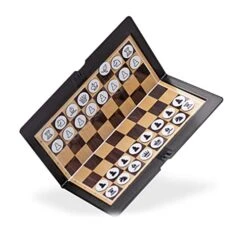 INOOMP 2pcs Travel Set Backgammon Travel Set Kids Play Set Portable Chess Set Kids Play Sets International Draughts Board Chess And Checkers Set Magnetic Checkers International Checkers -Folkmanis Toys Shop 41iklWLYXEL