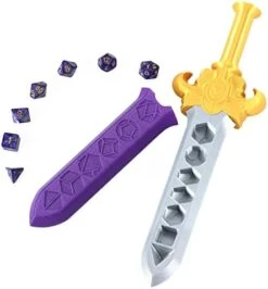 Dice Dagger With 7PCS D20 Dice Dungeons And Dragons Dice Set DND Dice Holder Polyhedral Dice Gift Sword D&D Dice Scabbard Dice Box Sword Dagger Polyhedral Dice Storage Yellow Scabbard Green Dice -Folkmanis Toys Shop 41iuPhYiL. AC