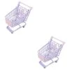 TOYANDONA 2pcs Mini Shopping Cart Mini Food For Girls Mini Dollhouse Supermarket Miniature Arcade Games Machines For Home Miniature Cart Iron, Alloy Lavender Good Looking -Folkmanis Toys Shop 41iuqeTYLXL
