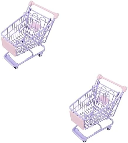 TOYANDONA 2pcs Mini Shopping Cart Mini Food For Girls Mini Dollhouse Supermarket Miniature Arcade Games Machines For Home Miniature Cart Iron, Alloy Lavender Good Looking 9 TOYANDONA 2pcs Mini Shopping Cart Mini Food For Girls Mini Dollhouse Supermarket Miniature Arcade Games Machines For Home Miniature Cart Iron, Alloy Lavender Good Looking - Image 7