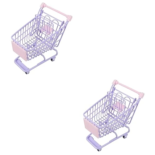 TOYANDONA 2pcs Mini Shopping Cart Mini Food For Girls Mini Dollhouse Supermarket Miniature Arcade Games Machines For Home Miniature Cart Iron, Alloy Lavender Good Looking 3 TOYANDONA 2pcs Mini Shopping Cart Mini Food For Girls Mini Dollhouse Supermarket Miniature Arcade Games Machines For Home Miniature Cart Iron, Alloy Lavender Good Looking