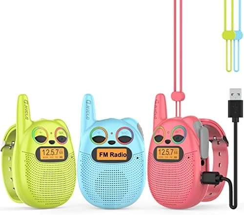 Qniglo Kids Walkie Talkies Rechargeable 3 Pack, Walkie Talkies For Kids With FM VOX Hands-Free Walki Talki With Watch Band & Lanyard For Outdoor Camping Games, Toys Gifts For 3-12 Years Old Boys Girls 17 Qniglo Kids Walkie Talkies Rechargeable 3 Pack, Walkie Talkies For Kids With FM VOX Hands-Free Walki Talki With Watch Band & Lanyard For Outdoor Camping Games, Toys Gifts For 3-12 Years Old Boys Girls - Image 15