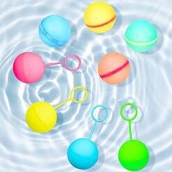 VRRTOE 16PCS Reusable Water Balloons, Self Sealing Silicone Water Balls With Mesh Bag, Quick Fill Water Bomb For Kids Adults Outdoor Water Games, Summer Swimming Pool Party Supplies -Folkmanis Toys Shop 41jBOH6s12L. AC