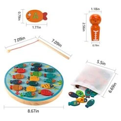 Magnetic Wooden Fishing Game Toy For Toddlers;30 PCS Montessori Sorting Puzzle Toys,Magnetic Learning Alphabet Letters Toys With 2 Pole And 1 Cat Doll 10 Magnetic Wooden Fishing Game Toy For Toddlers;30 PCS Montessori Sorting Puzzle Toys,Magnetic Learning Alphabet Letters Toys With 2 Pole And 1 Cat Doll -Folkmanis Toys Shop 41jIhRz7FwL