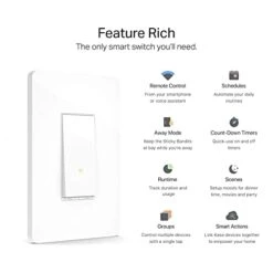 Kasa Smart Light Switch HS200, Single Pole, Needs Neutral Wire, 2.4GHz Wi-Fi Light Switch Works With Alexa And Google Home, UL Certified, No Hub Required , White