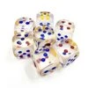 GFDay 24mm Jumbo Dice With Colored Dots, 6-Sided Transparent Dice, Fun Six-Sided Gaming Dice For Farkle, Ten Thousand, Cho-Han And Other Dice Games (Set Of 10)