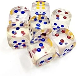 GFDay 24mm Jumbo Dice With Colored Dots, 6-Sided Transparent Dice, Fun Six-Sided Gaming Dice For Farkle, Ten Thousand, Cho-Han And Other Dice Games (Set Of 10) 10 GFDay 24mm Jumbo Dice With Colored Dots, 6-Sided Transparent Dice, Fun Six-Sided Gaming Dice For Farkle, Ten Thousand, Cho-Han And Other Dice Games (Set Of 10) -Folkmanis Toys Shop 41ja82vfzyL. AC