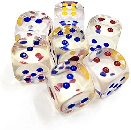 GFDay 24mm Jumbo Dice With Colored Dots, 6-Sided Transparent Dice, Fun Six-Sided Gaming Dice For Farkle, Ten Thousand, Cho-Han And Other Dice Games (Set Of 10) 8 GFDay 24mm Jumbo Dice With Colored Dots, 6-Sided Transparent Dice, Fun Six-Sided Gaming Dice For Farkle, Ten Thousand, Cho-Han And Other Dice Games (Set Of 10) - Image 6