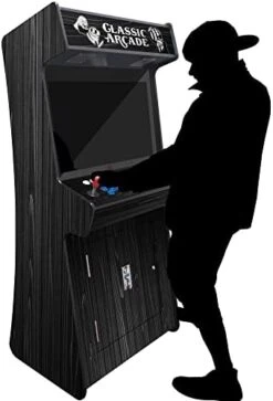 Creative Arcades Full Size Stand-Up Commercial Grade Arcade Machines | 4 Player | 3500 Games | 32" LCD Screen | 4 Sanwa Joysticks | Trackball | Woodgrain Edition | 2 Stools Included | 3 Year Warranty -Folkmanis Toys Shop 41jiC3crjnL. AC