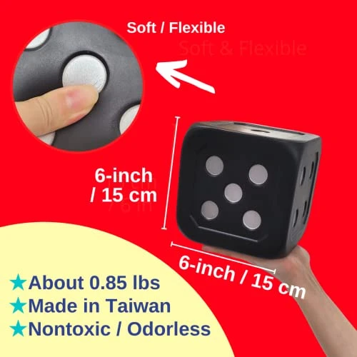 Macro Giant 6 Inch PU Foam Jumbo Big Playing Dice, Set Of 4, Basic Color, Math Teaching, Teaching Aids, Board Games, Kid Toy 6 Macro Giant 6 Inch PU Foam Jumbo Big Playing Dice, Set Of 4, Basic Color, Math Teaching, Teaching Aids, Board Games, Kid Toy - Image 4