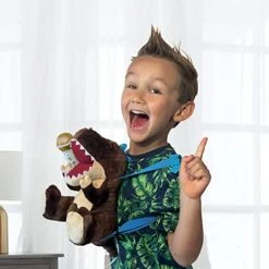 Singing Machine Portable Karaoke Machine For Kids, Plush Toy Backpack With Microphone - The Sing Along Crew, Lil Rex (Brown & Beige) - Built-In Karaoke Speaker With Songs, Sound Effects, & Recorder -Folkmanis Toys Shop 41kAycSbv8L