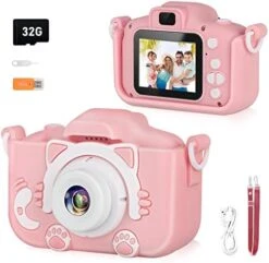 Kids Camera For Girls, Digital Camera For Kids, Kids Digital Selfie Camera Toys For 3 4 5 6 7 8 9 Year Old Girls, Christmas Birthday Gifts For Boys With 32GB SD Card-Pink -Folkmanis Toys Shop 41kHcXc2shL. AC
