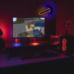 GENERIC Mine Neon Sign Pickaxe Light Adjustable Lighting For Wall Decor Led MCERS Neon Light For Boys Bedroom Kids Room Gamer Room Decor -Folkmanis Toys Shop 41kMoebclzL