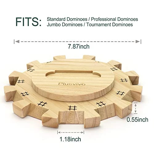 Plusvivo Dominoes Mexican Train Hub Up To 12 Players, Wooden Mexican Train Hub Centerpiece With Felted Bottom Made Of Superior Pine 4 Plusvivo Dominoes Mexican Train Hub Up To 12 Players, Wooden Mexican Train Hub Centerpiece With Felted Bottom Made Of Superior Pine - Image 2