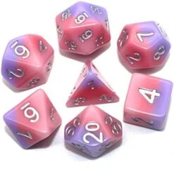 7PCS Polyhedral DND Dice, D&D Dice Set Translucent Tricolour Resin Dice With 3 Overlays For Role Playing Dice Games As DND RPG MTG Table Games (White Violet Blue) -Folkmanis Toys Shop 41kkiwkwOrL. AC