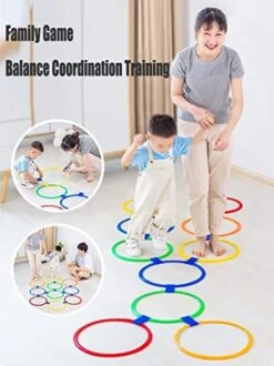 XLTTY Hopscotch Ring Game, Children's Carnival Hopscotch Game, Indoor And Outdoor Agility Training Circle, Balance Toys (Size : 48CM)