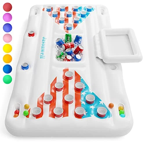 Jasonwell Beer Pong Pool Float - Inflatable Pool Beer Pong Table Party Pool Games Accessories For Adults 6 Feet Inflatable Pool Lounge Raft Toys With Cooler And 8 Pong Balls 3 Jasonwell Beer Pong Pool Float - Inflatable Pool Beer Pong Table Party Pool Games Accessories For Adults 6 Feet Inflatable Pool Lounge Raft Toys With Cooler And 8 Pong Balls