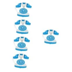 Ibasenice 5 Pcs Simulated Phone Retro Landline Telephone Kids Talking Toys Baby Pretend Phone Kids Basket Music Decor Tabletop Accessories Home Appliance Toy Fake Telephone Toy Child Toy Boy