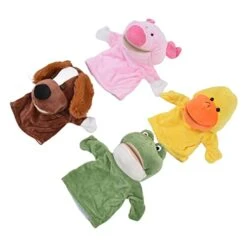 Hand Puppet, Interactive Toy 4pcs Soft Cute Storytelling Props Plush Animal Hand Puppet Movable Mouth For Kid For Home School