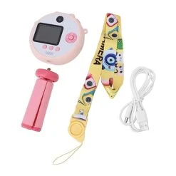 Kids Selfie Camera With Stand 48MP 2.0in HD Children Digital Video Camera Game Music Toy For 3-12 Years Old Boys Girls (Pink) -Folkmanis Toys Shop 41lda98NRgL