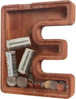 Piggy Bank For Kids Boys Girls,Wooden Letter Piggy Bank With 26 Enlish Alphabet,50 Animal Stickers,1 Number Sticker, A Small Screwdriver,Saving Box DIY Money Saving Bank(A) -Folkmanis Toys Shop 41lxvAMXA8L. AC