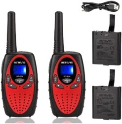 Retevis RT628 Walkie Talkies For Kids Rechargeable,Long Range 2 Way Radio 22 CH Backlit LCD Screen VOX,Toys Gifts For 5-14 Years Old Boys Girls,Indoor Outdoor Adventure(Red, 2 Pack) -Folkmanis Toys Shop 41mJR6vr8XL. AC
