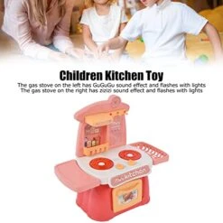 Drfeify Pretend Kitchen Game Set,Mini Size Kitchen Set With Sounds And Lights Educational Kids Cooking Toys Gifts Pretend Kitchen Game Set For Kids (888-19 Pink) -Folkmanis Toys Shop 41mPVgNuRjL