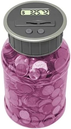 Digital Coin Bank Savings Jar By DE - Automatic Coin Counter Totals All U.S. Coins Including Dollars And Half Dollars - Original Style, Glow In The Dark -Folkmanis Toys Shop 41mpzGLeLbL. AC