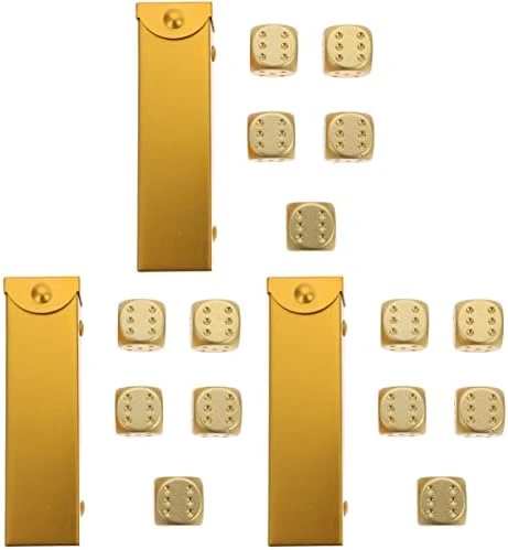 GENERIC 2sets Draw Alloy Supplies Math Craft Novelty Farkle - Exquisite Sided Tenzi Golden Case Cubes Bag Storage Playing Props Pub Small And Accessories Standard For Games 7 GENERIC 2sets Draw Alloy Supplies Math Craft Novelty Farkle - Exquisite Sided Tenzi Golden Case Cubes Bag Storage Playing Props Pub Small And Accessories Standard For Games - Image 5