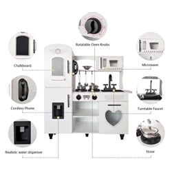 TaoHFE Kitchen Set For Kids Wooden Play Kitchen Toy Kitchen Sets For Boys Gift White Kitchen For Toddlers Kids Kitchen Playset Toys Kitchen Set For Kids Age 3+ Pretend Play With Lights & Sounds(White) 14 TaoHFE Kitchen Set For Kids Wooden Play Kitchen Toy Kitchen Sets For Boys Gift White Kitchen For Toddlers Kids Kitchen Playset Toys Kitchen Set For Kids Age 3+ Pretend Play With Lights & Sounds(White) -Folkmanis Toys Shop 41nnvgXn6KL