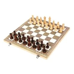 Ibasenice 1 Set International Chess Magnetic Puzzles For Adults Kids Educational Toys Travel Puzzles For Adults Wooden Chess Board Travel Chess Set Classical Chess Piece Puzzle Wooden Chess