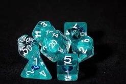 Sharp Edge Dice Set For DND For Dungeons And Dragons Ttrpg Games, Multi-Sided RPG Polyhedral Resin Roleplaying Games (Teal Ribbon) -Folkmanis Toys Shop 41oCCvJfHsL