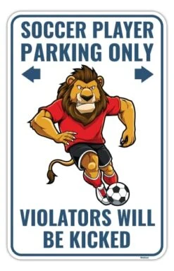 Venicor Soccer Sign - 9 X 14 Inches - Aluminum - Soccer Gifts For Boys Girls - Soccer Player Room Decor Party Decorations Accessories Stickers Poster Stuff