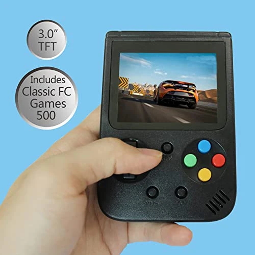 SCCAGIFT 500 Classic Games Handheld Games Console Electronic Game For Kids Adults Christmax Gift, Can Play On TV Games (Black) 6 SCCAGIFT 500 Classic Games Handheld Games Console Electronic Game For Kids Adults Christmax Gift, Can Play On TV Games (Black) - Image 4