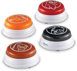 Learning Resources Barnyard Buzzers, Set Of 4, Assorted Sounds And Colors, Ages 3+, Multi-Color, 3-1/2 Dia In (LER3775) -Folkmanis Toys Shop 41oTt4ID6vS. AC