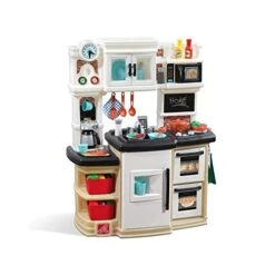 Step2 Great Gourmet Kitchen | Durable Kids Playset With Lights & Sounds | Tan Plastic Play Kitchen