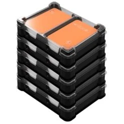 UniqTraySystem 5-Pack Mini-Card Box Tray For Board Games (5 Modular Trays With A Transparent Removable Lid)