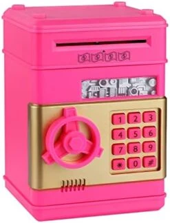 SHOMOTE Kids Piggy Bank, Auto Scroll Paper Money Bank, Electronic ATM Machine With Safe Password, Coin Bank, Gifts Toys For 3 4 5 6 7 8 9 10 Years Old Boys Girls (Blue) -Folkmanis Toys Shop 41ouuOBfzqL. AC 1