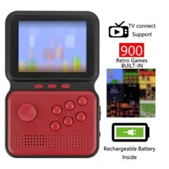 ReignSword Retro Handheld Rocker Game Console, Mini Arcade Machines Multiple Emulators Built-in Classical Games, Portable Handheld Video Games For Kids And Adult, Console Box Support TV Output (Red) -Folkmanis Toys Shop 41oyEFmazuL