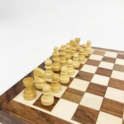 LIUHUI Crafted Chesspiece Folding Chess Set 19" Wood Chessboard Set With Pieces Storage Slots Handmade Travel Chess Game Set For Adult Beginner Chess Set In Toys ( Size : 13cm/5.1in ) -Folkmanis Toys Shop 41p2FcjMO5L