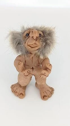 GENERIC Troll Doll Rabbit Fur Reto Vintage 3 Inch Bingo Good Luck Gnome Pixie Elf OOAK