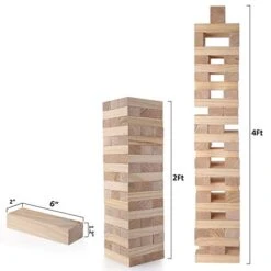 TUAHOO Outdoor Games Giant Tumbling Timbers Tumble Tower Blocks Games Wooden Stacking Game For Adult Kids Family Fun (2 FT To 4 FT) -Folkmanis Toys Shop 41pXo8rmYbL