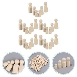 Ibasenice 60 Pcs Projects| Plain Graffiti|Toy Simple Hand Art Bodies Game, Toys Art| Wood Figures- Puppets Peg Ornaments Handicraft Painting Puppet Xmas Christmas Party Hand-Painted -Folkmanis Toys Shop 41pZGgvqGDL