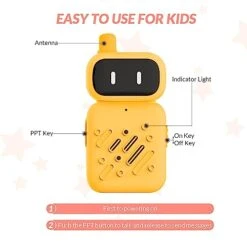 Mafiti Walkie Talkies For Kids 2 Pack Rechargeable Mini Walkie Talkie Long Range 1 KMs 2 Way Radio Toddler Toys Christmas Birthday Gifts For 3-12 Year Old Boys Girls Indoor Outdoor Games(Yellow+Blue) -Folkmanis Toys Shop 41pau0jKCAL