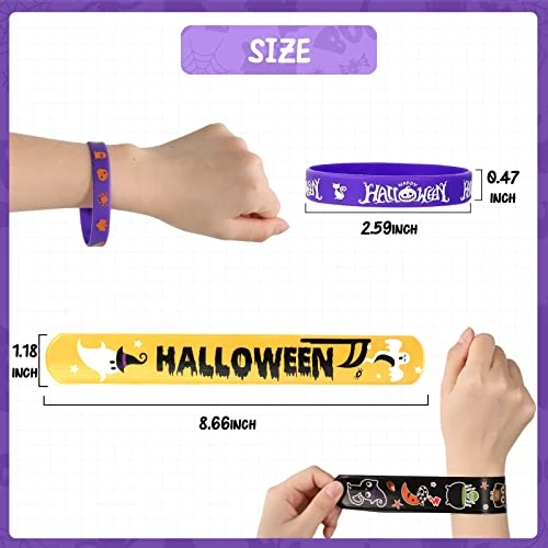 MGparty Halloween Party Favors, 72Pcs Slap Bracelets Rubber Wristbands Halloween Toys For Kids Halloween Party Supplies Decorations Treat Bags Gifts Goodie Bags Filler 6 MGparty Halloween Party Favors, 72Pcs Slap Bracelets Rubber Wristbands Halloween Toys For Kids Halloween Party Supplies Decorations Treat Bags Gifts Goodie Bags Filler - Image 4